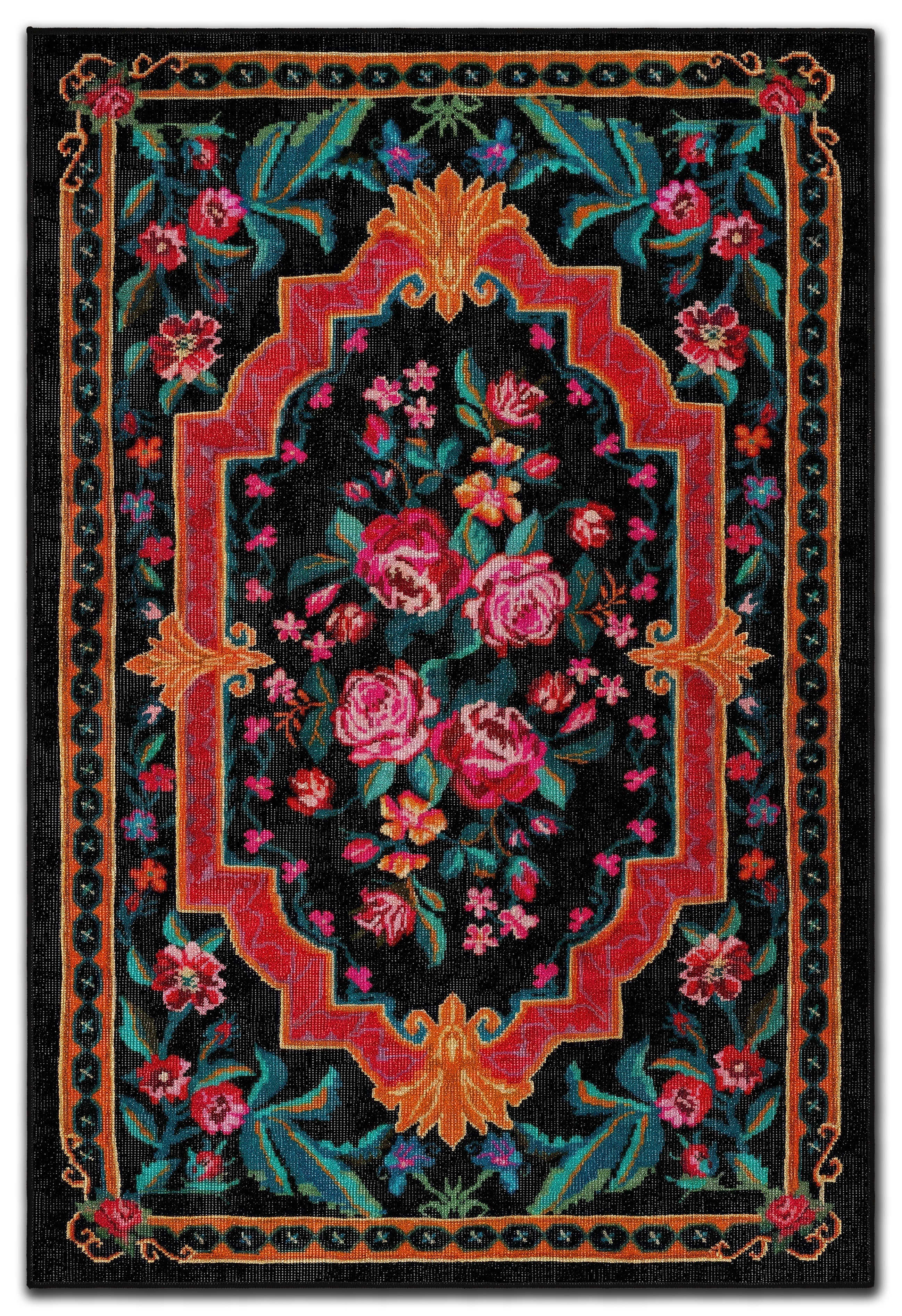 Arte DS063 Çiçek Desenli Klasik Desenli Dekoratif Dokuma Halı