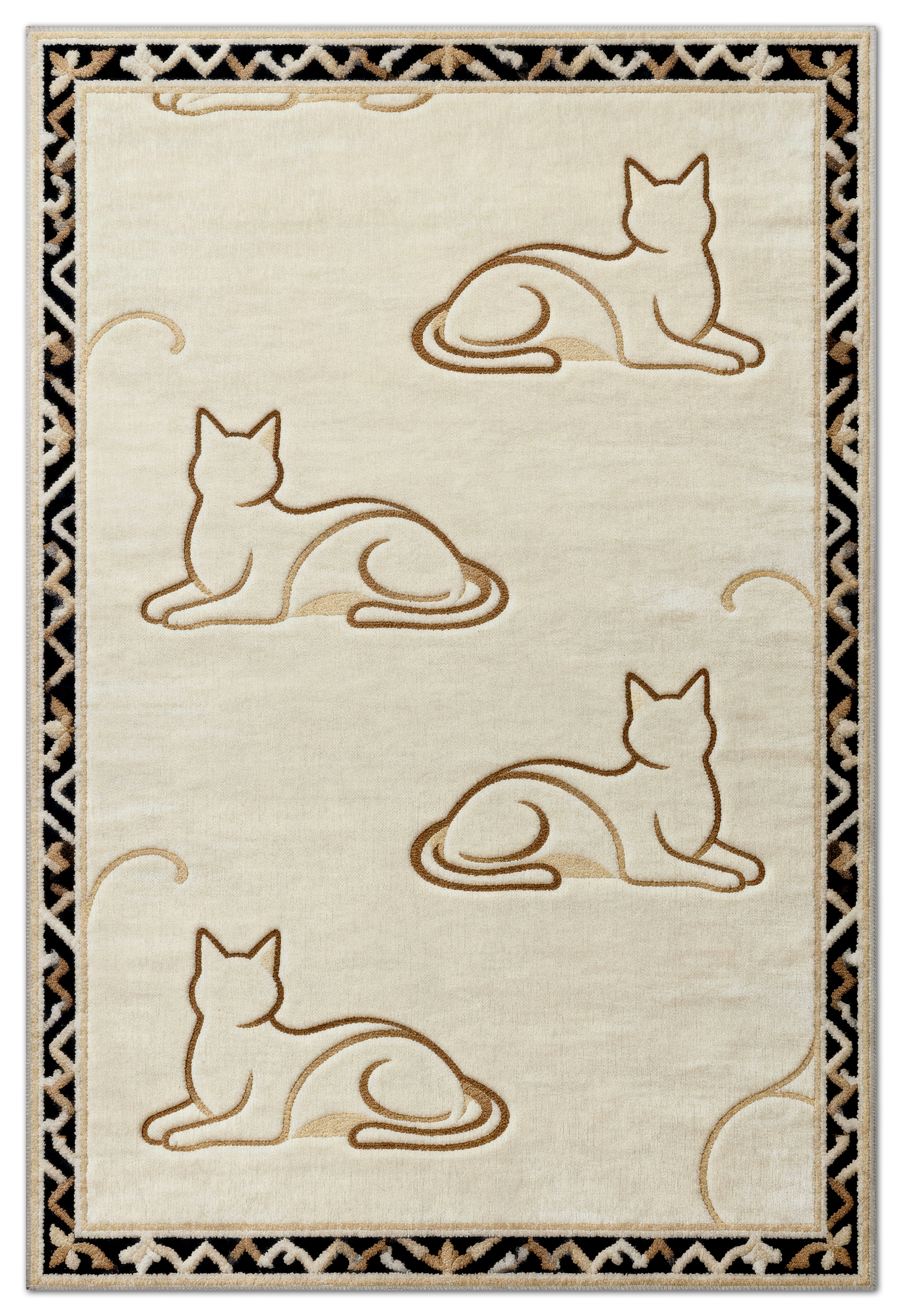 Arte KD004 Kedi Desenli Pati Dostu Hayvanseverler İçin Dekoratif Halı