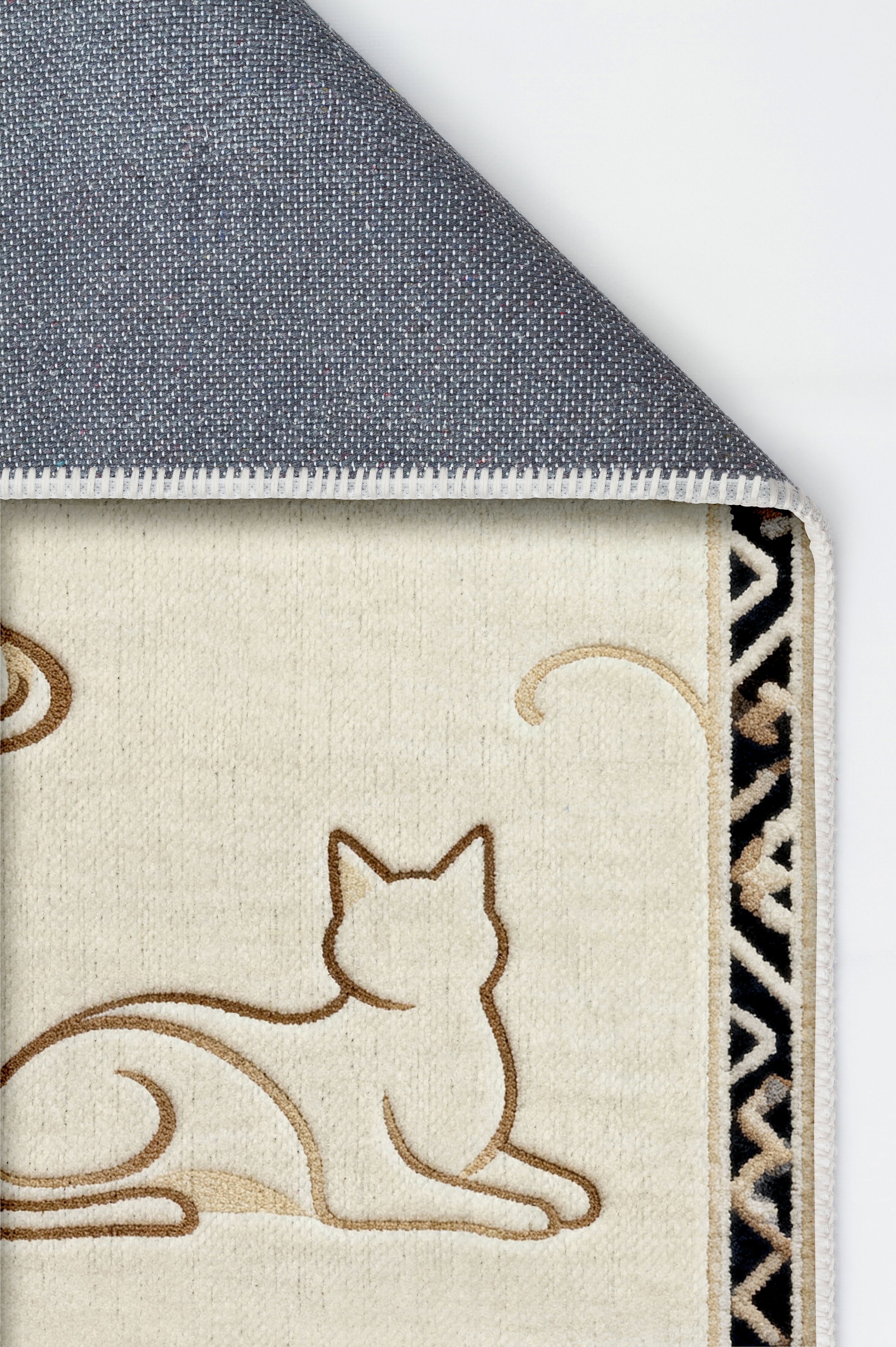 Arte KD004 Kedi Desenli Pati Dostu Hayvanseverler İçin Dekoratif Halı