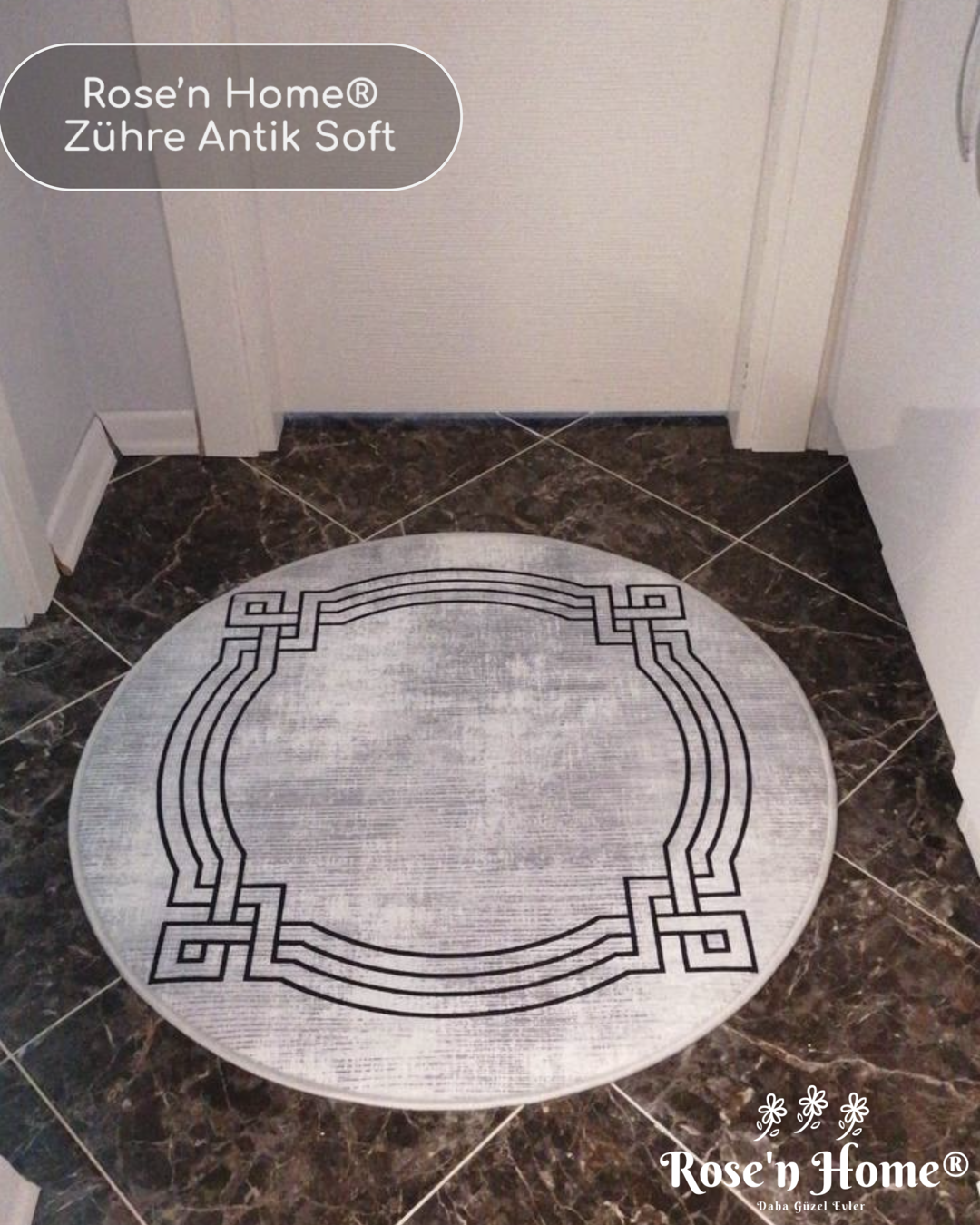 ZÜHRE ANTİK SOFT - Kaymaz Deri Taban Makinede Yıkanabilir Salon Oturma Odası Mutfak Halısı