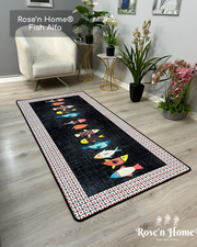 FİSH ALFA - Kaymaz Deri Taban Makinede Yıkanabilir Salon Oturma Odası Mutfak Halısı