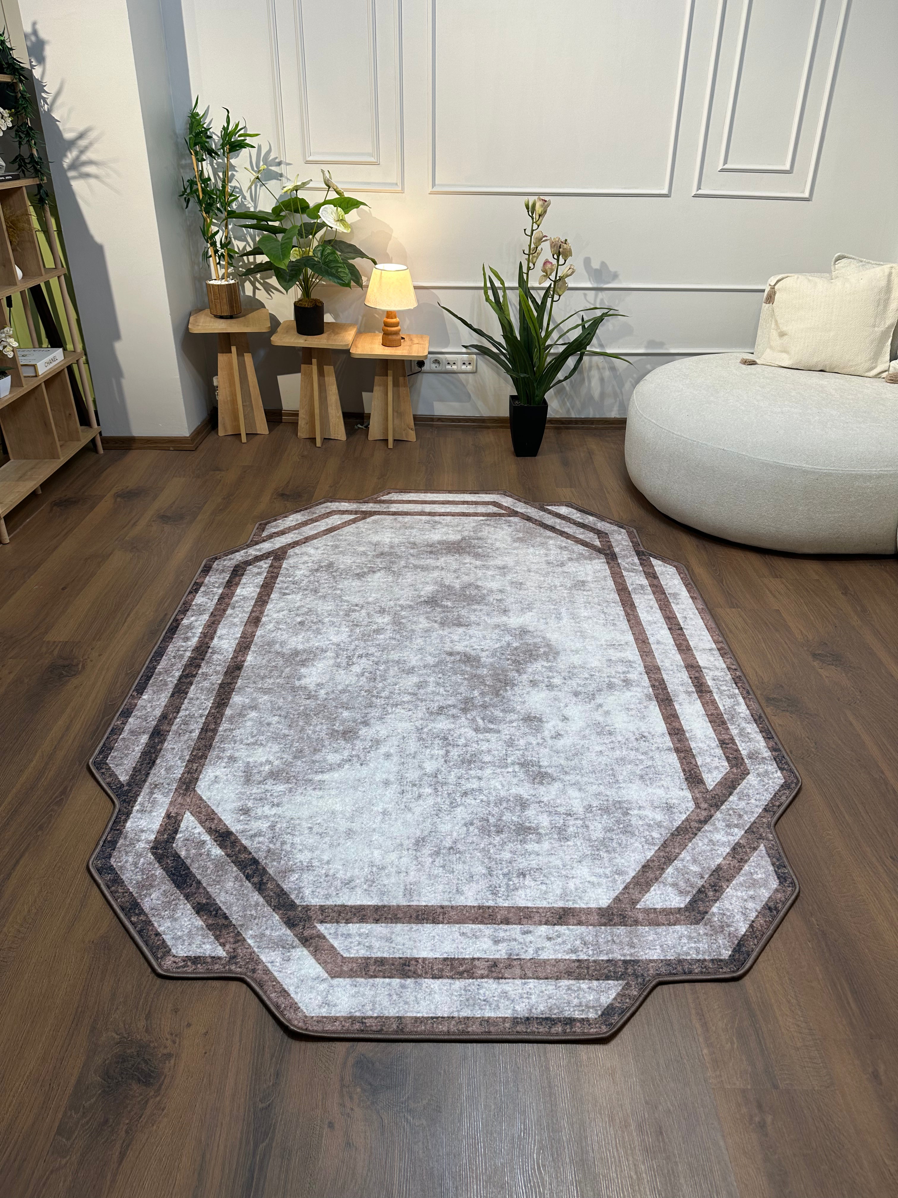 GALAXY VİZON - Kaymaz Deri Taban Makinede Yıkanabilir Salon Oturma Odası Mutfak Halısı