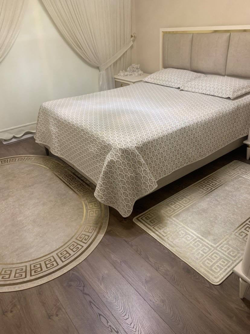 SEDEF SOFT - Kaymaz Deri Taban Makinede Yıkanabilir Salon Oturma Odası Mutfak Halısı
