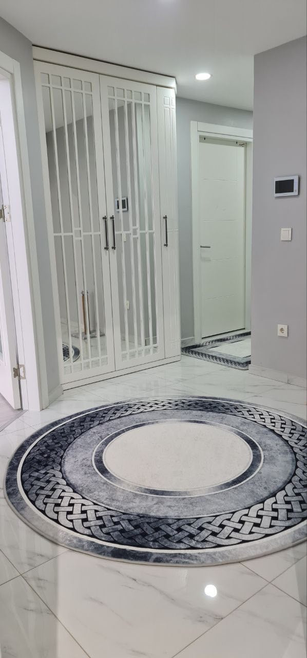 SİNATRA GÜMÜŞ - Kaymaz Deri Taban Makinede Yıkanabilir Salon Oturma Odası Mutfak Halısı