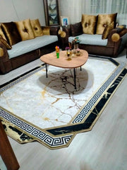 CHAİN FORM BRİLL - Kaymaz Deri Taban Makinede Yıkanabilir Salon Oturma Odası Mutfak Halısı