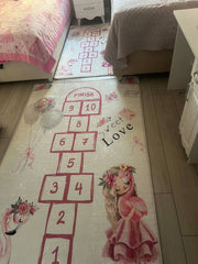 SWEET LOVE - Kaymaz Deri Taban Makinede Yıkanabilir Salon Oturma Odası Mutfak Halısı
