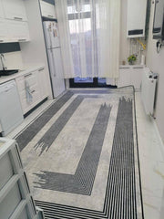 NİL - Kaymaz Deri Taban Makinede Yıkanabilir Salon Oturma Odası Mutfak Halısı