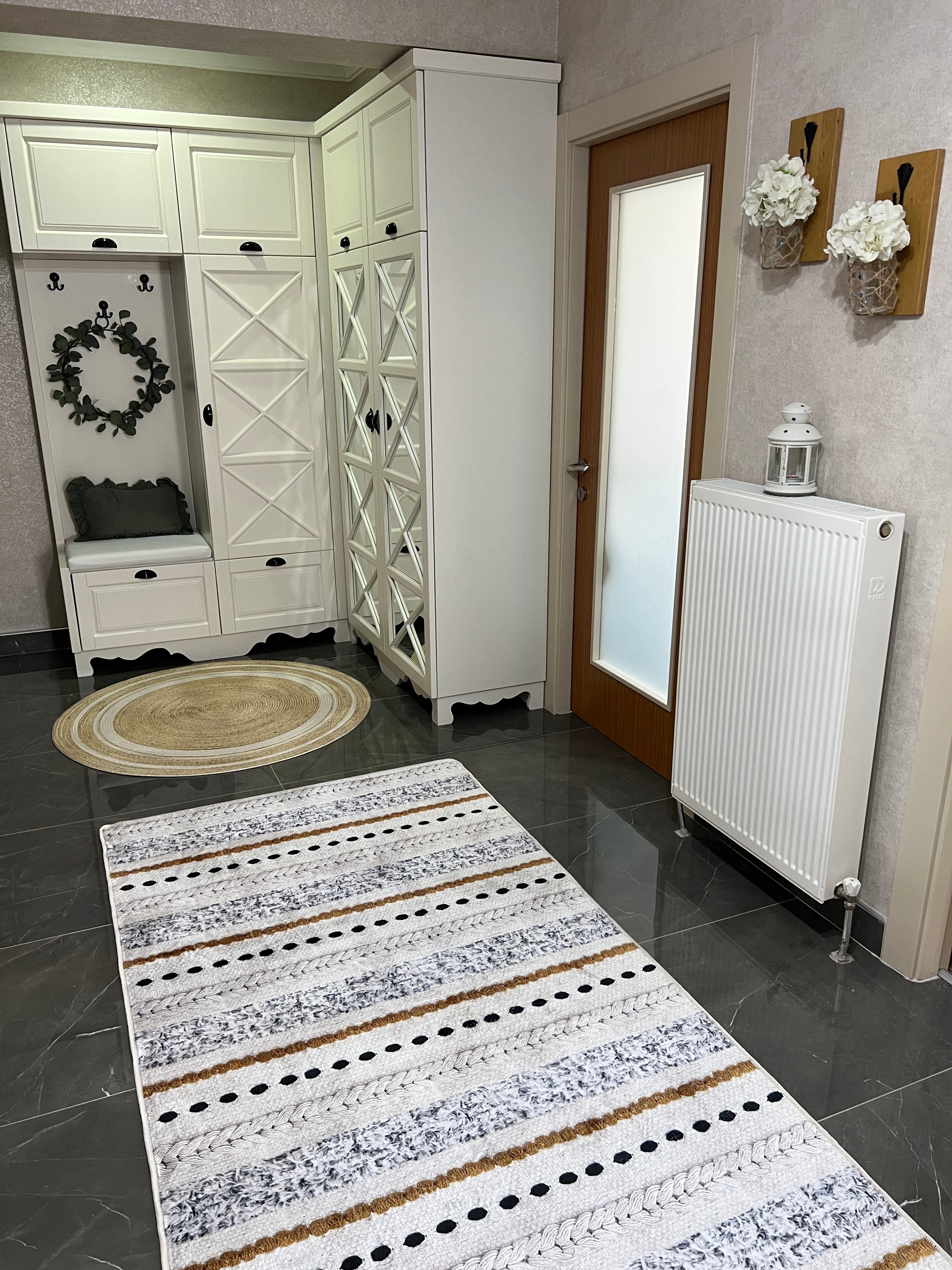 NİSAN - Kaymaz Deri Taban Makinede Yıkanabilir Salon Oturma Odası Mutfak Halısı
