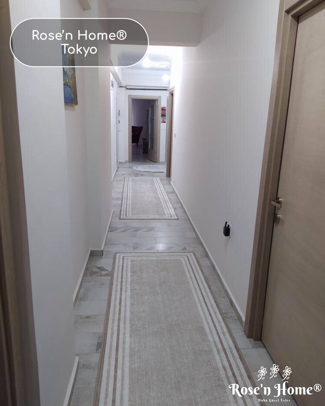 TOKYO - Kaymaz Deri Taban Makinede Yıkanabilir Salon Oturma Odası Mutfak Halısı
