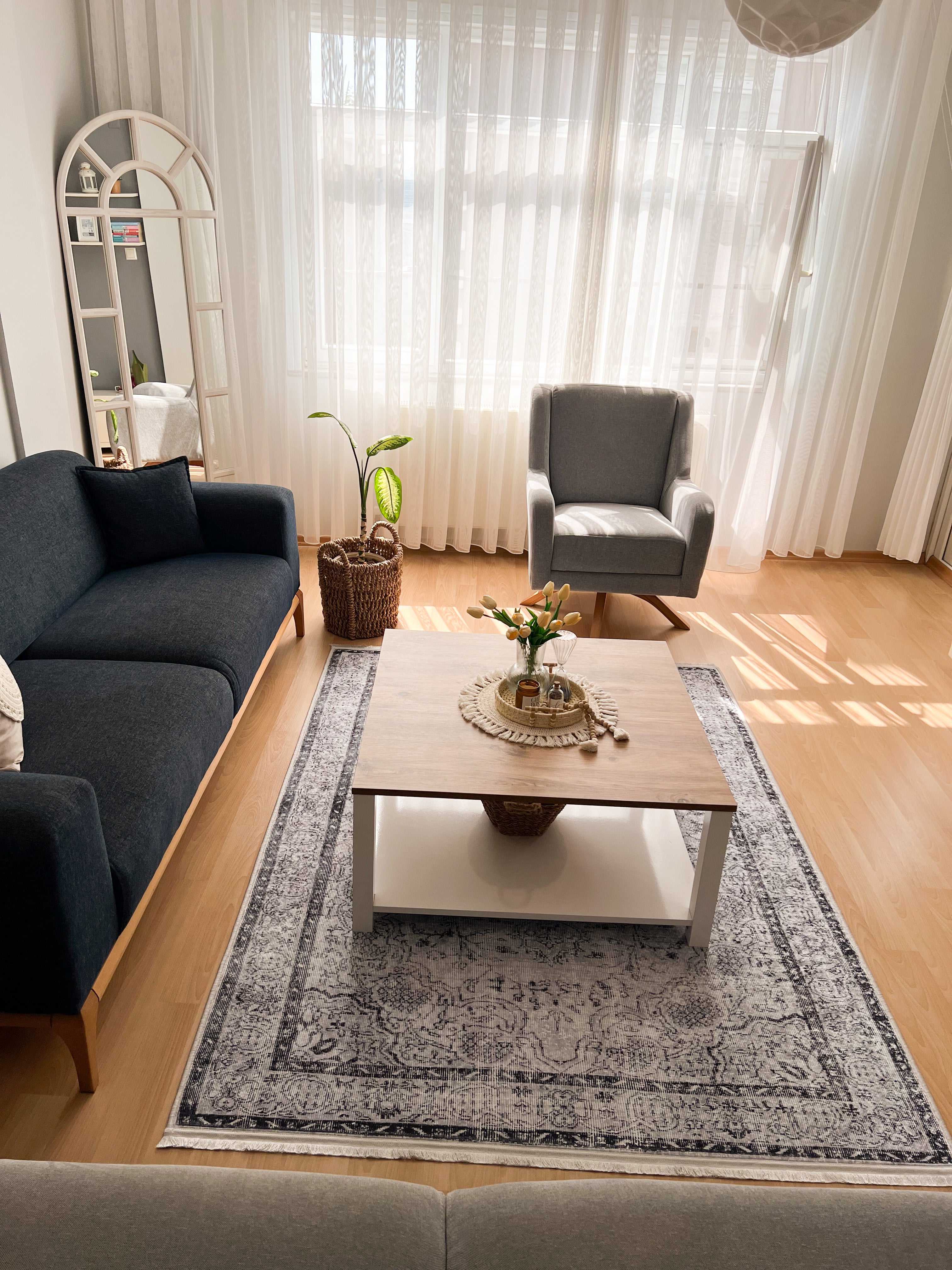 TERRA - Kaymaz Deri Taban Makinede Yıkanabilir Salon Oturma Odası Mutfak Halısı