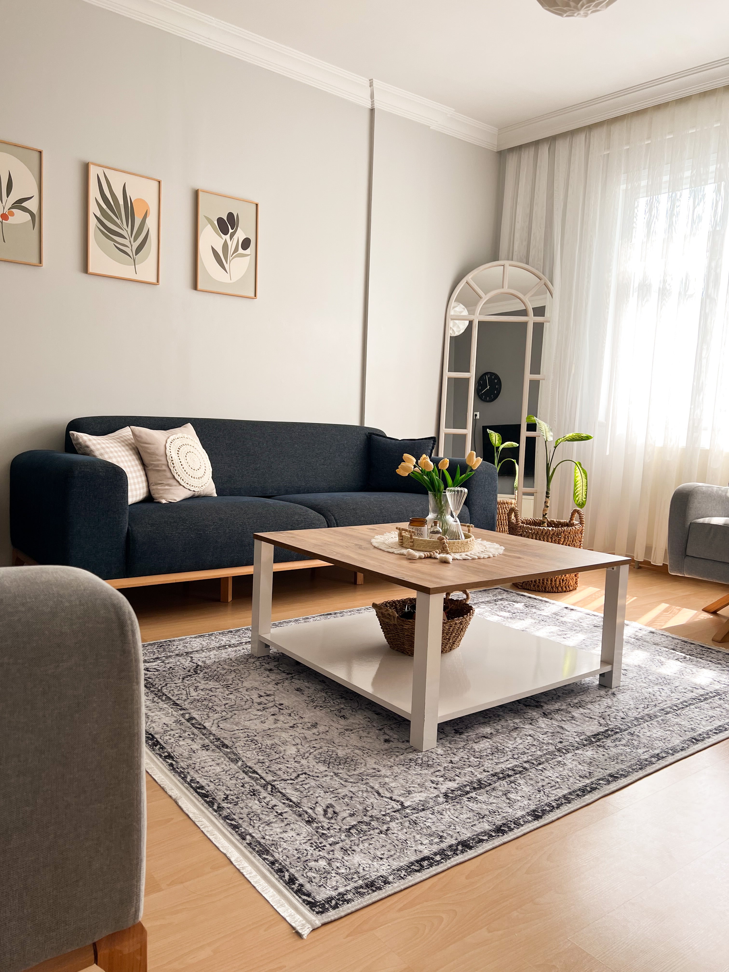 TERRA - Kaymaz Deri Taban Makinede Yıkanabilir Salon Oturma Odası Mutfak Halısı