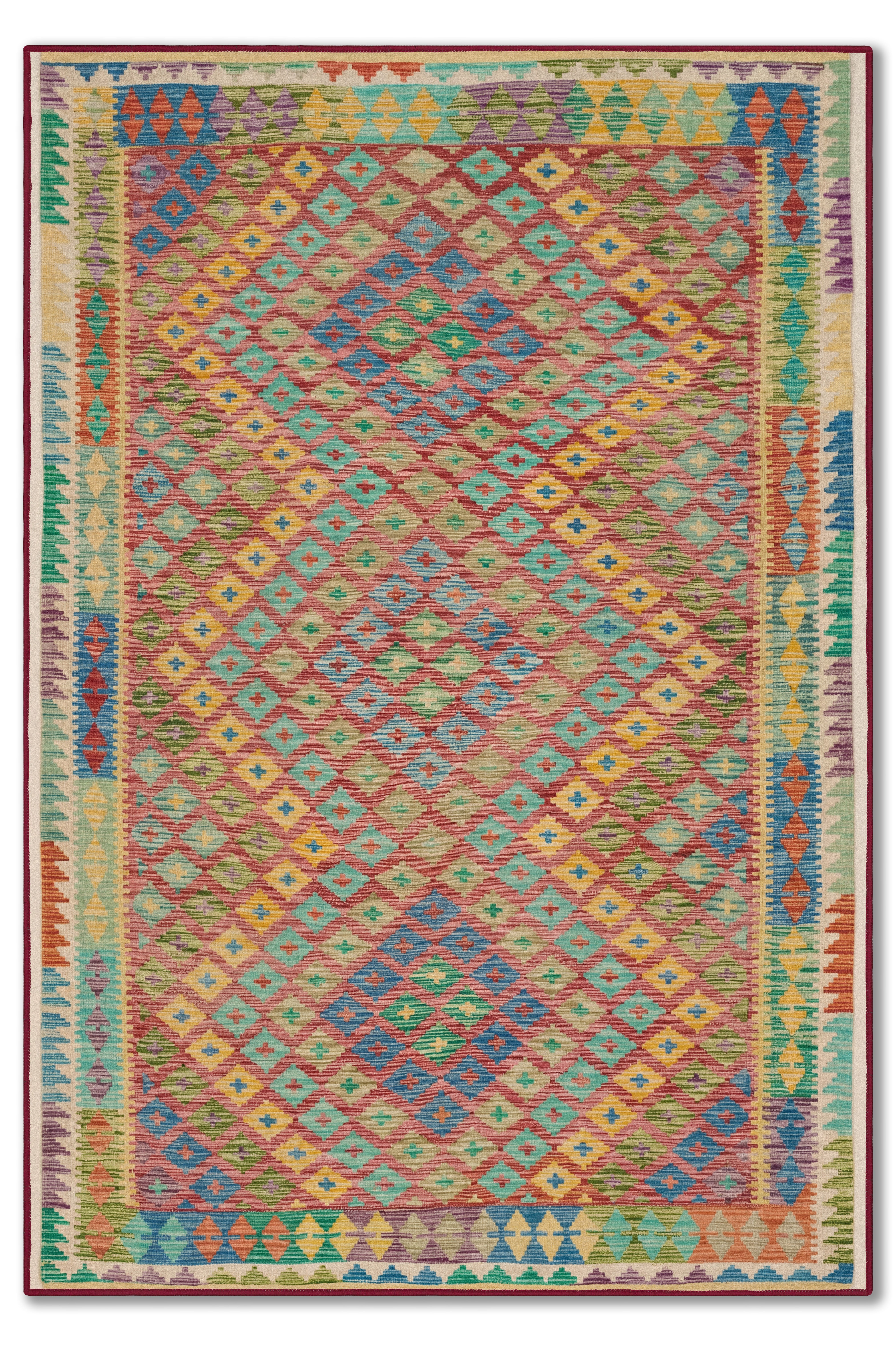 yıkanabilir kaymaz taban şönil dokuma halı 80x150 renkli