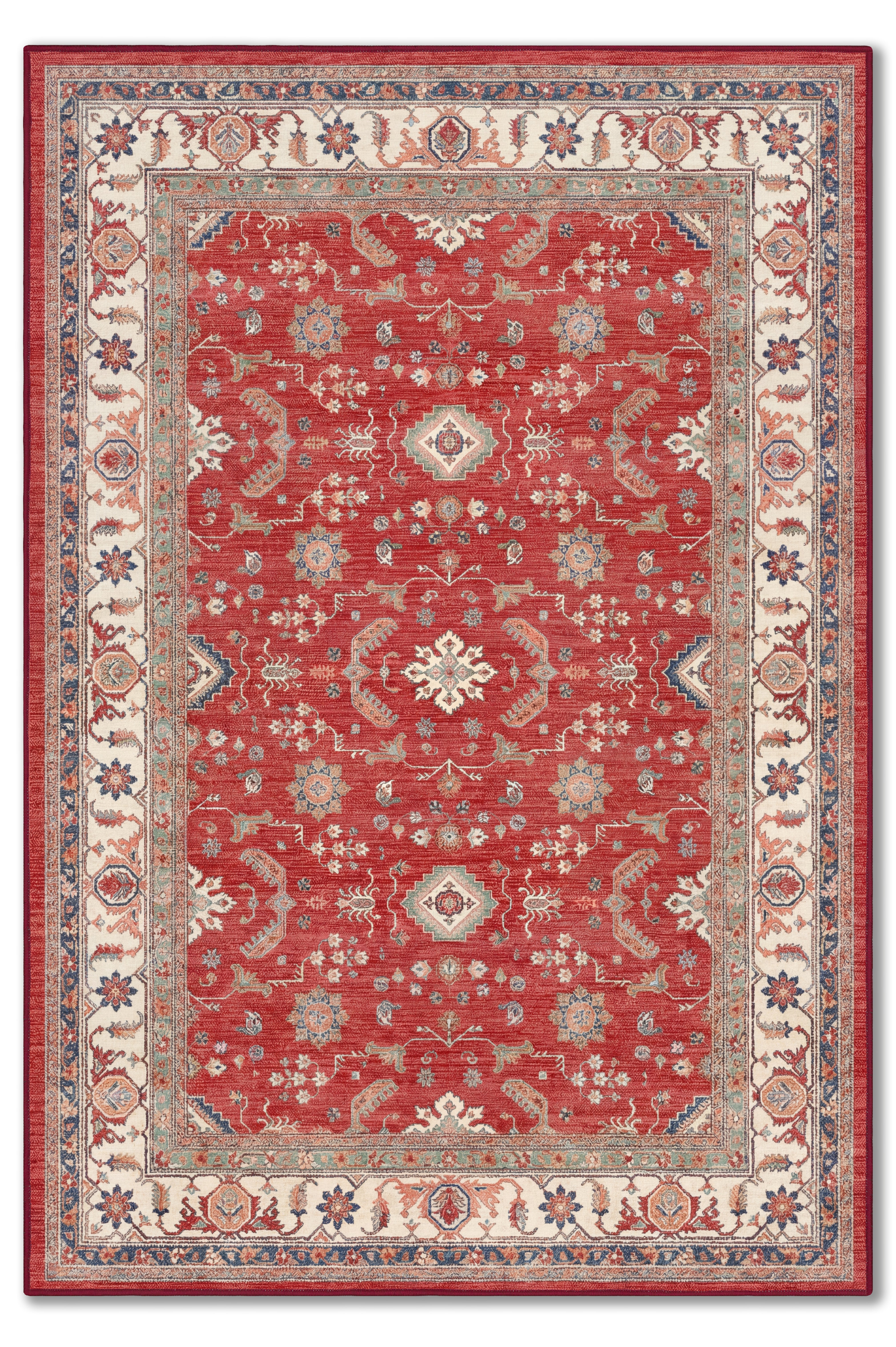 yıkanabilir kaymaz taban şönil dokuma halı 80x150 kirmizi; renkli