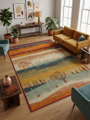 Arte DS299 Vintage Orman Desenli Dekoratif Dokuma Halı
