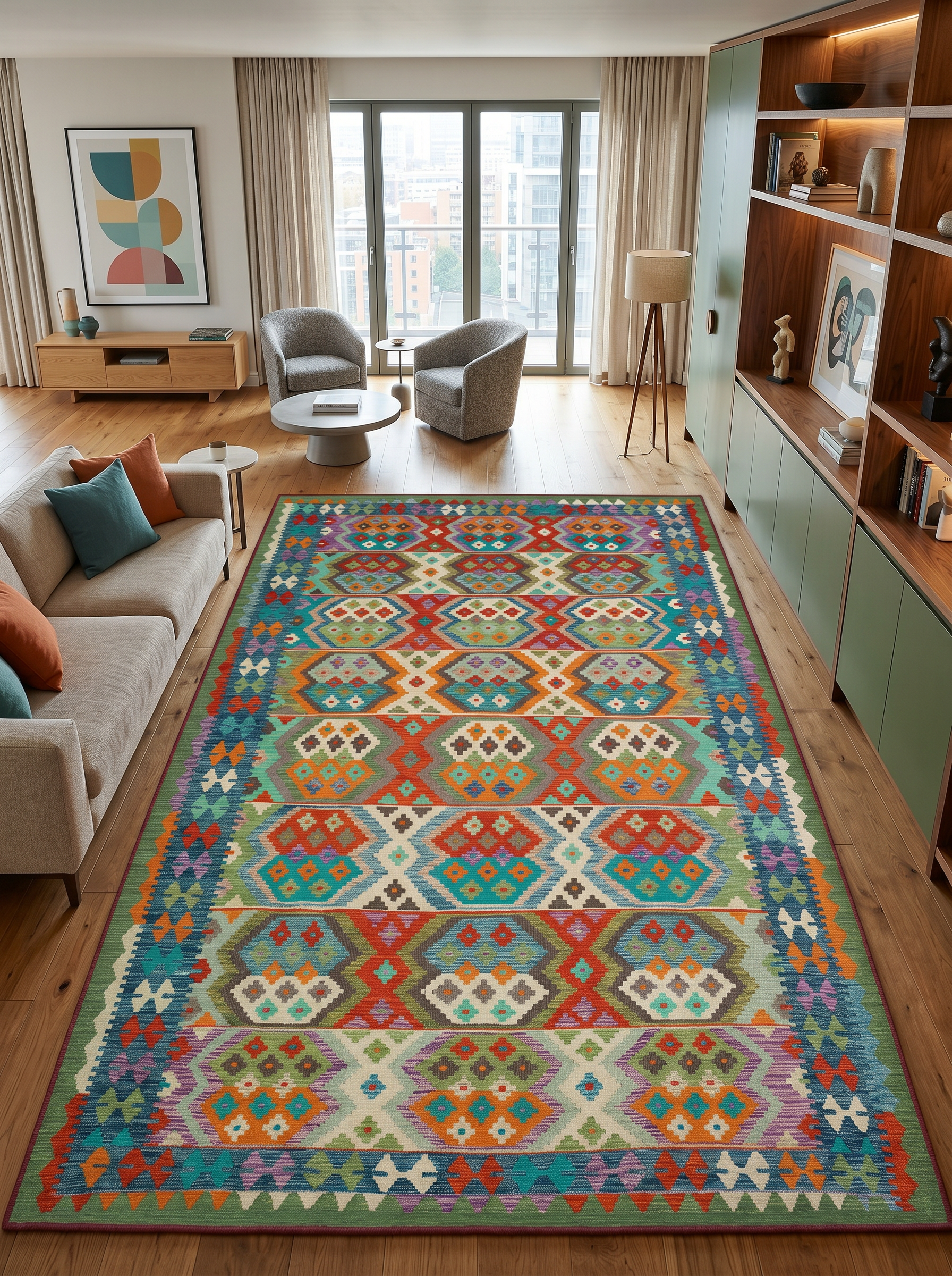 yıkanabilir kaymaz taban şönil dokuma halı 80x150 renkli