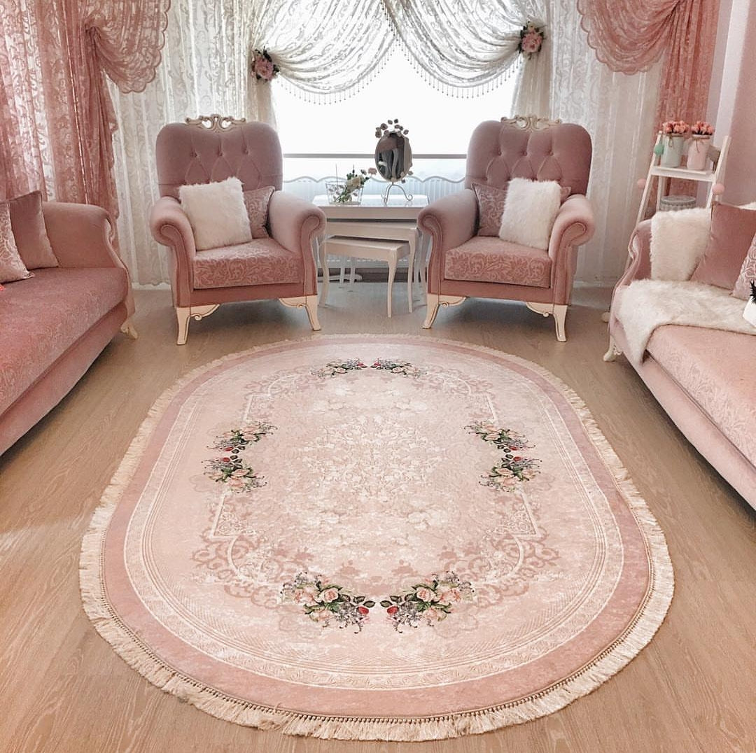 GÜL BAHÇESİ - Kaymaz Deri Taban Makinede Yıkanabilir Salon Oturma Odası Mutfak Halısı