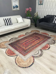 ORİENT - Kaymaz Deri Taban Makinede Yıkanabilir Salon Oturma Odası Mutfak Halısı