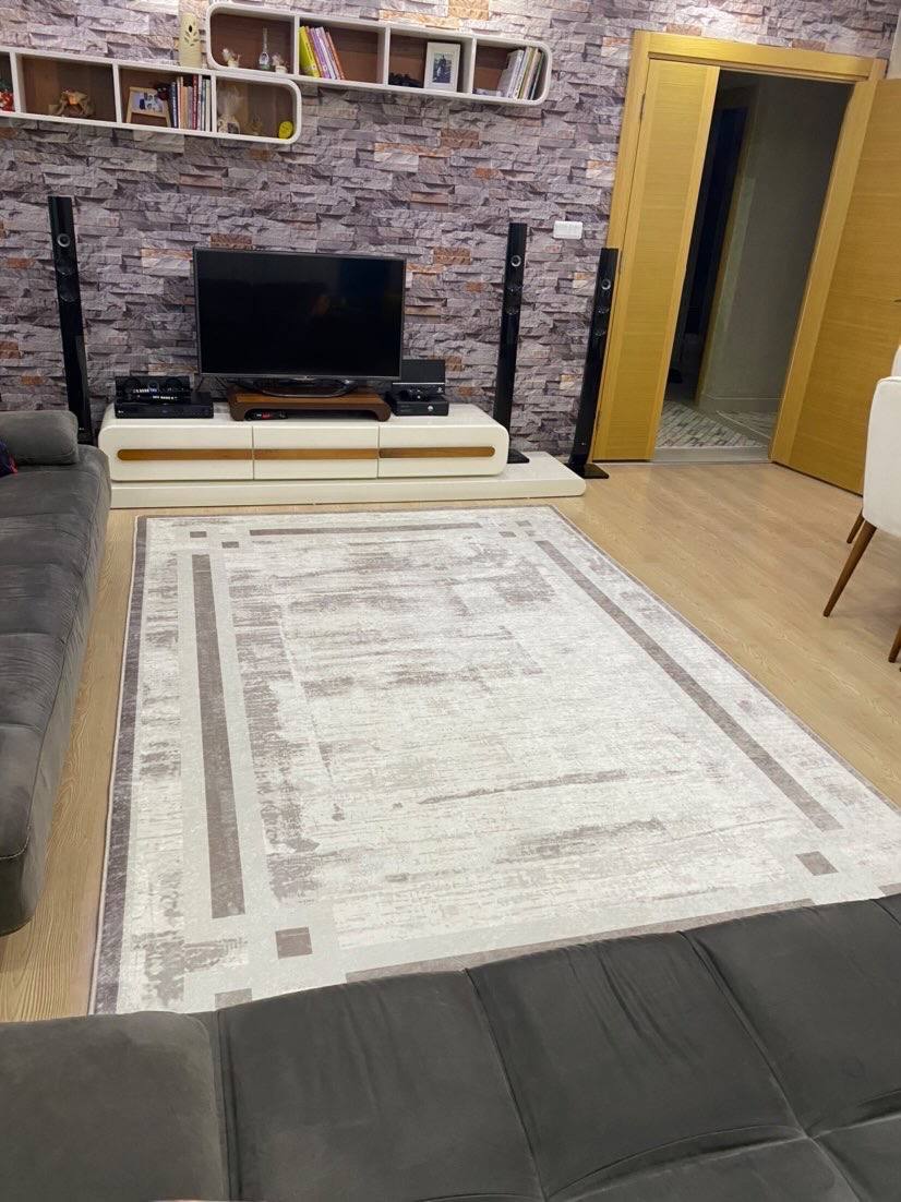 BRİSTOL - Kaymaz Deri Taban Makinede Yıkanabilir Salon Oturma Odası Mutfak Halısı
