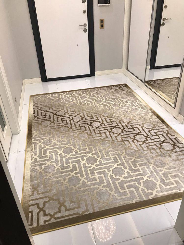 LİSBURN GOLD - Kaymaz Deri Taban Makinede Yıkanabilir Salon Oturma Odası Mutfak Halısı