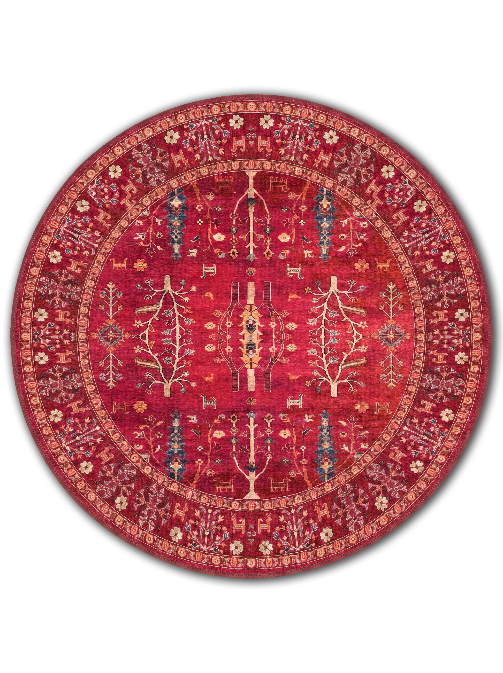 yıkanabilir kaymaz taban şönil dokuma halı 140x200 kirmizi; renkli